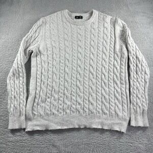 Express Cable Knit Sweater Womens XL Ivory‎ Off White Tunic Corporate Minimal